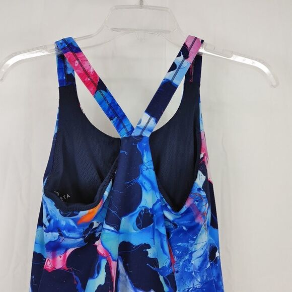 Athleta Women's Size Small Multicolor Printed Athletic Tank Ink Liquid Smoke - Picture 5 of 7